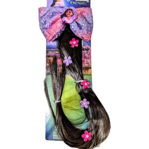 Set Of 50 - Claire’s Disney Encanto Girls Clip On Long Brown Hair Extension Bow